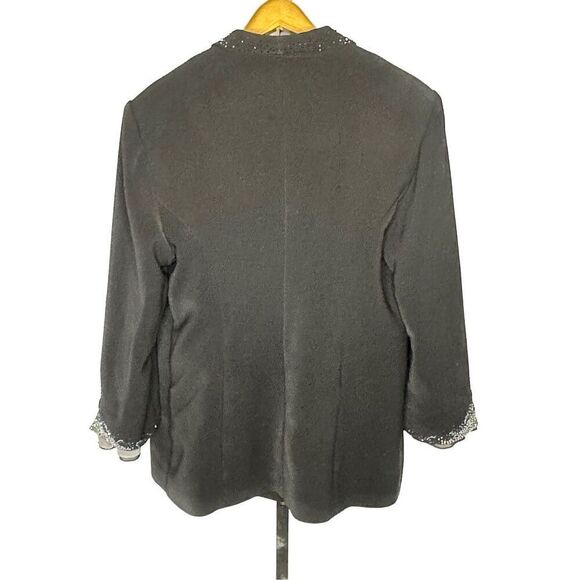 Carissimo Black Beaded Dressy Jacket Size 24 - Picture 2 of 15